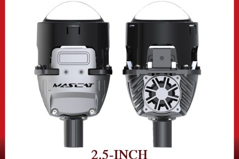 MASLAT 2.5 Inch Bi-LED Projector Headlight 105W High Beam 70W Low Beam Exclusive Lens Headlight