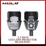MASLAT 2.5 Inch Bi-LED Projector Headlight 105W High Beam 70W Low Beam Exclusive Lens Headlight