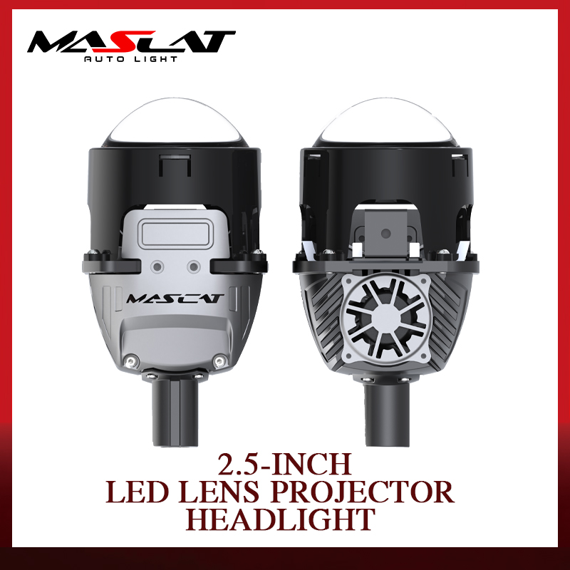 MASLAT 2.5 Inch Bi-LED Projector Headlight 105W High Beam 70W Low Beam Exclusive Lens Headlight