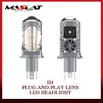H4 Plug & Play Lens Headlight 90W High Beam 53W Low Beam Wide Voltage for Car Motorcycle Truck