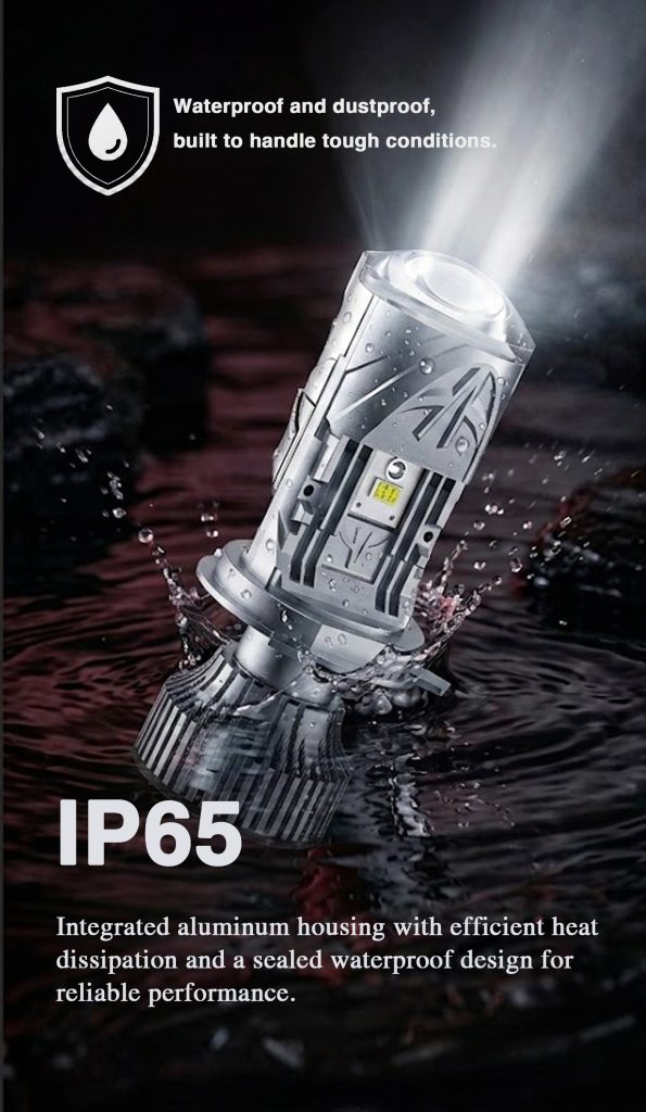Lens LED Headlight 65W High Beam 35W Low Beam Wide Voltage 6000K / Tri-Color for Car Truck Motorcycle