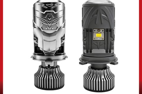 Lens LED Headlight 65W High Beam 35W Low Beam Wide Voltage 6000K / Tri-Color for Car Truck Motorcycle