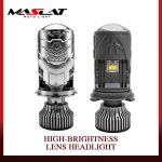 Lens LED Headlight 65W High Beam 35W Low Beam Wide Voltage 6000K / Tri-Color for Car Truck Motorcycle