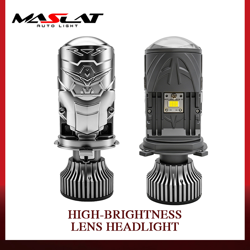 Lens LED Headlight 65W High Beam 35W Low Beam Wide Voltage 6000K / Tri-Color for Car Truck Motorcycle