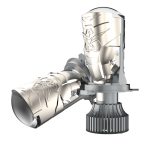 Lens LED Headlight 65W High Beam 35W Low Beam Wide Voltage 6000K / Tri-Color for Car Truck Motorcycle