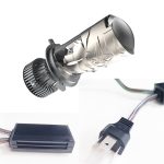 Lens LED Headlight 65W High Beam 35W Low Beam Wide Voltage 6000K / Tri-Color for Car Truck Motorcycle