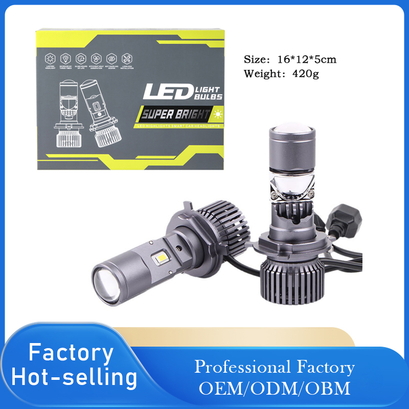 GT4 H4 LED Mini Lens Headlight Bulb High Power Projector Beam for Car Motorcycle Truck-GT4