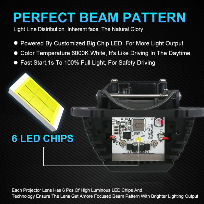 3 Inch Bi-LED Projector Lens Headlight High Low Beam Integrated LED Lens for Car Retrofit Upgrade