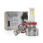 Smart APP Control Tri-Color LED Headlight Bulb Dual Copper Tube 3000K 4300K 6000K H1 H4 H7 H11 9005 9006 9012