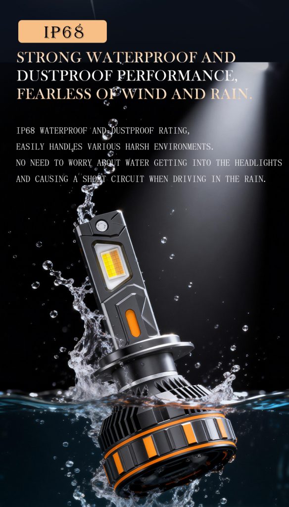 Smart APP Control Tri-Color LED Headlight Bulb Dual Copper Tube 3000K 4300K 6000K H1 H4 H7 H11 -R14