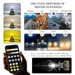 Smart APP Control Tri-Color LED Headlight Bulb Dual Copper Tube 3000K 4300K 6000K H1 H4 H7 H11 -R14