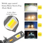Smart APP Control Tri-Color LED Headlight Bulb Dual Copper Tube 3000K 4300K 6000K H1 H4 H7 H11 -R14