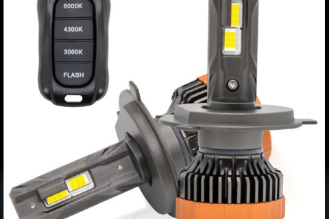 Smart Remote Control Tri-Color LED Headlight Bulb 3000K 4300K 6000K and Flash