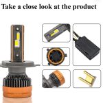 Smart Remote Control Tri-Color LED Headlight Bulb 3000K 4300K 6000K and Flash