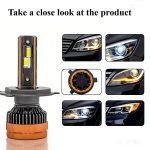 Smart Remote Control Tri-Color LED Headlight Bulb 3000K 4300K 6000K and Flash
