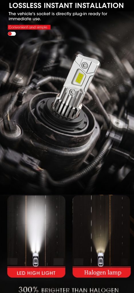 Plug-and-play Universal LED Headlight Bulb Replacement H1 H4 H7 H11 9005 9006 9012 for Cars Trucks & SUVs