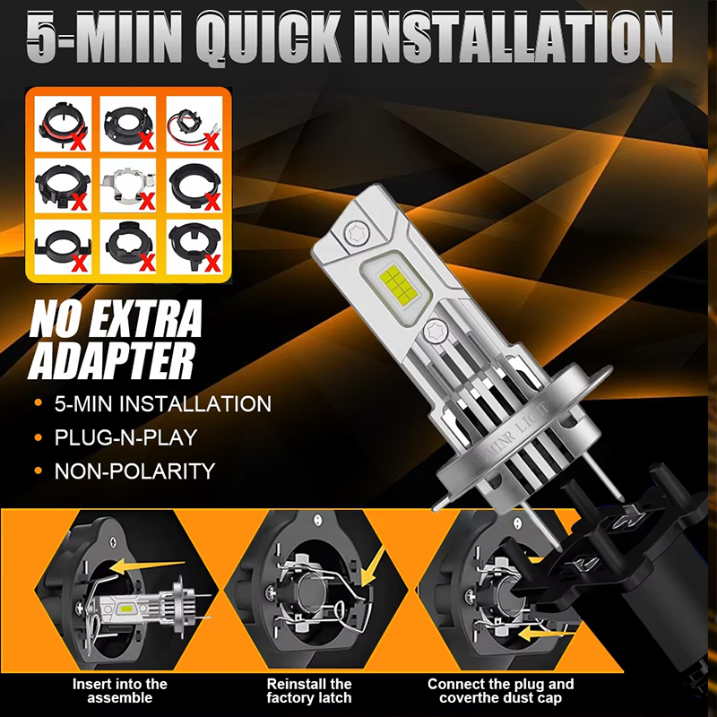 Plug & Play LED Headlight Bulb Direct Replacement for Halogen Bulb 3000K 4300K 6000K